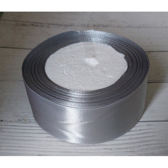 Ленты атласные однотонные 4 см (цв. серый)